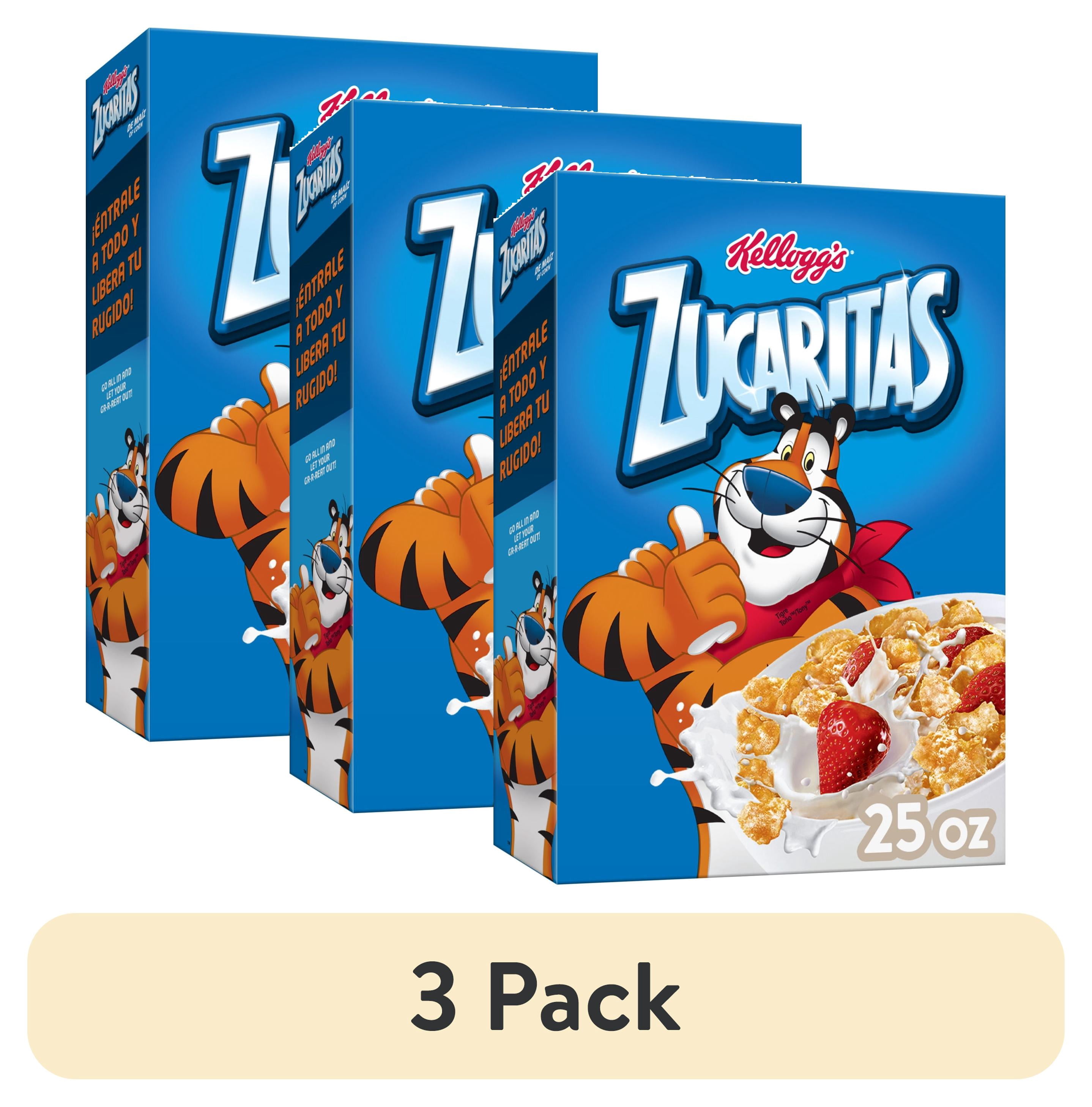 (3 pack) Kellogg's Zucaritas Original Breakfast Cereal, 6 Vitamins and Minerals, 25 oz