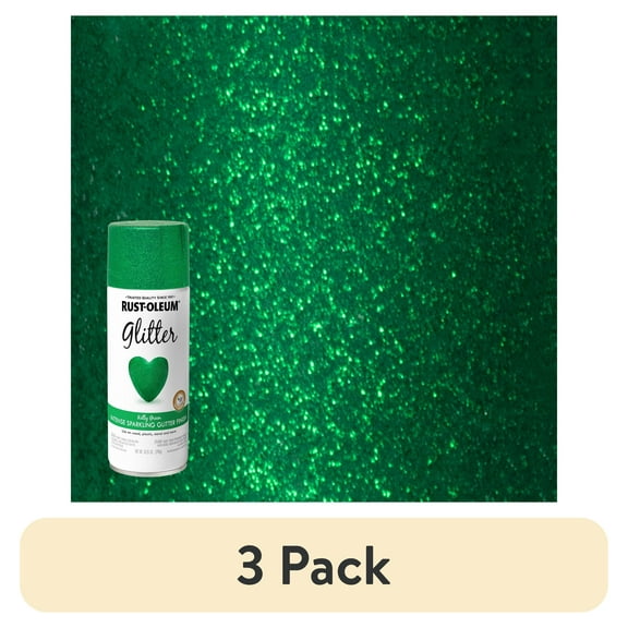 (3 pack) 6 Pack, Kelly Green, Rust-Oleum Specialty Glitter Spray Paint- 10.25