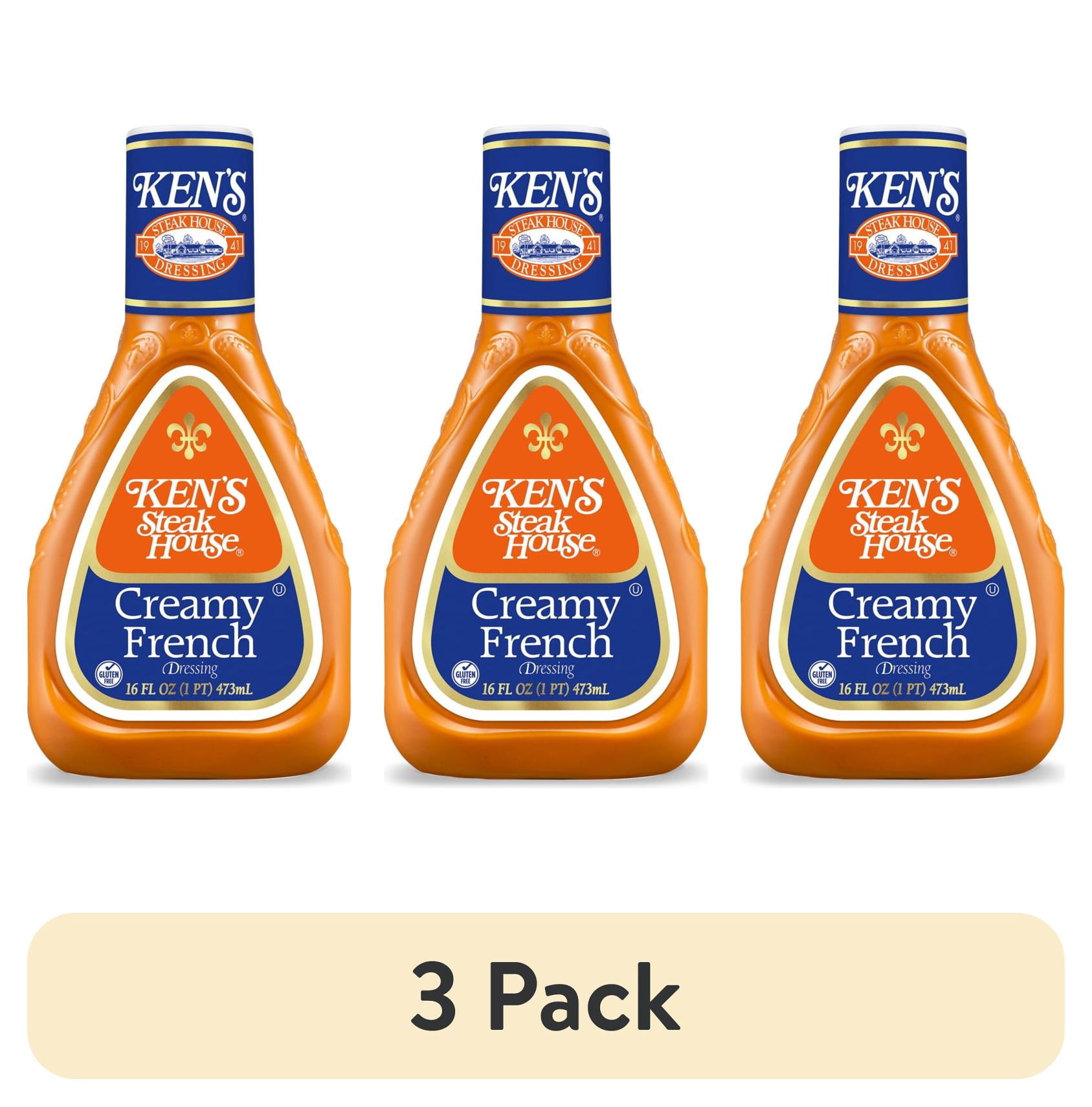 (3 pack) Ken's Steak House® Creamy French Salad Dressing 16 fl oz