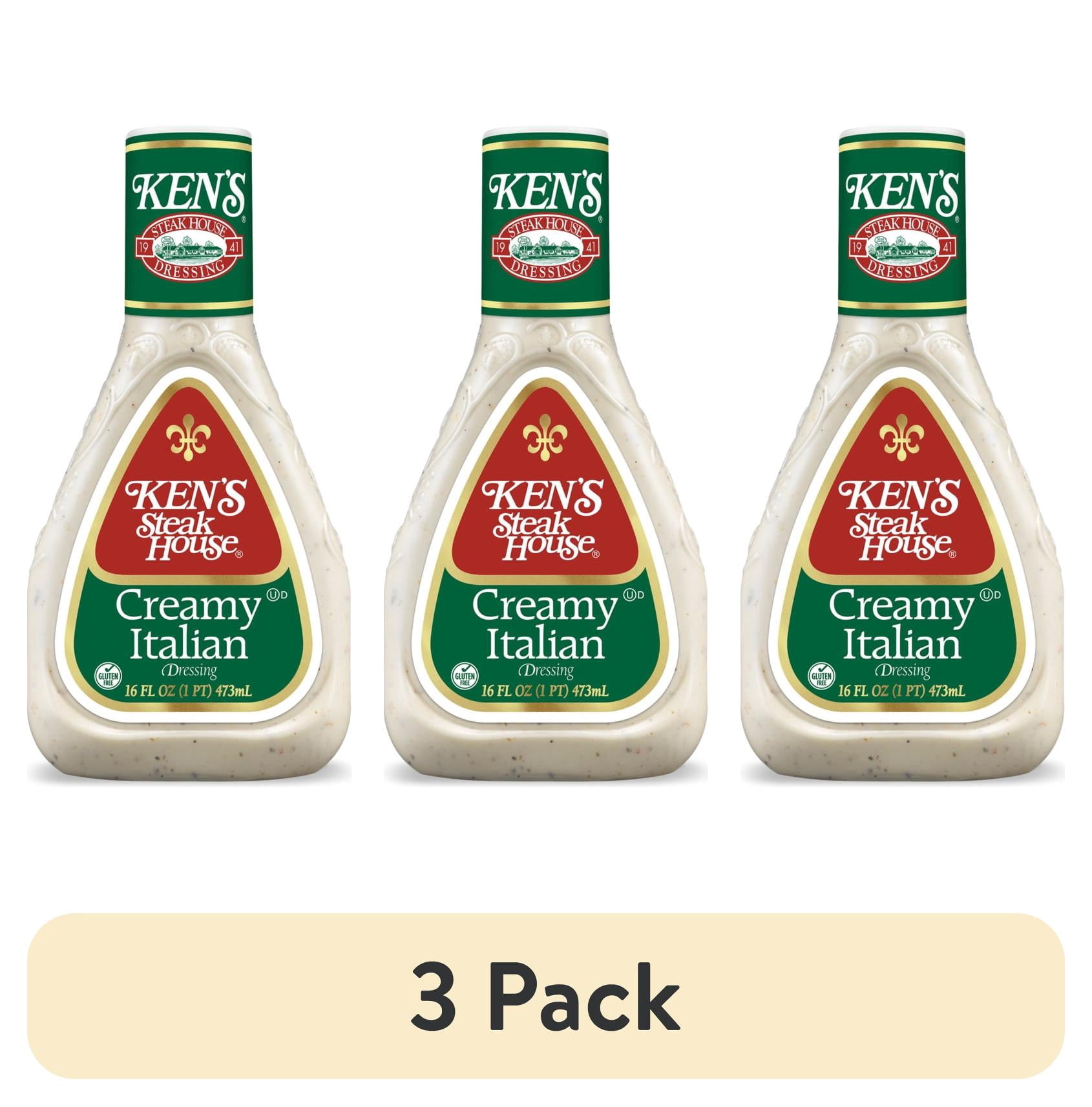 (3 pack) Ken's Steak House® Creamy Italian Salad Dressing 16 fl oz