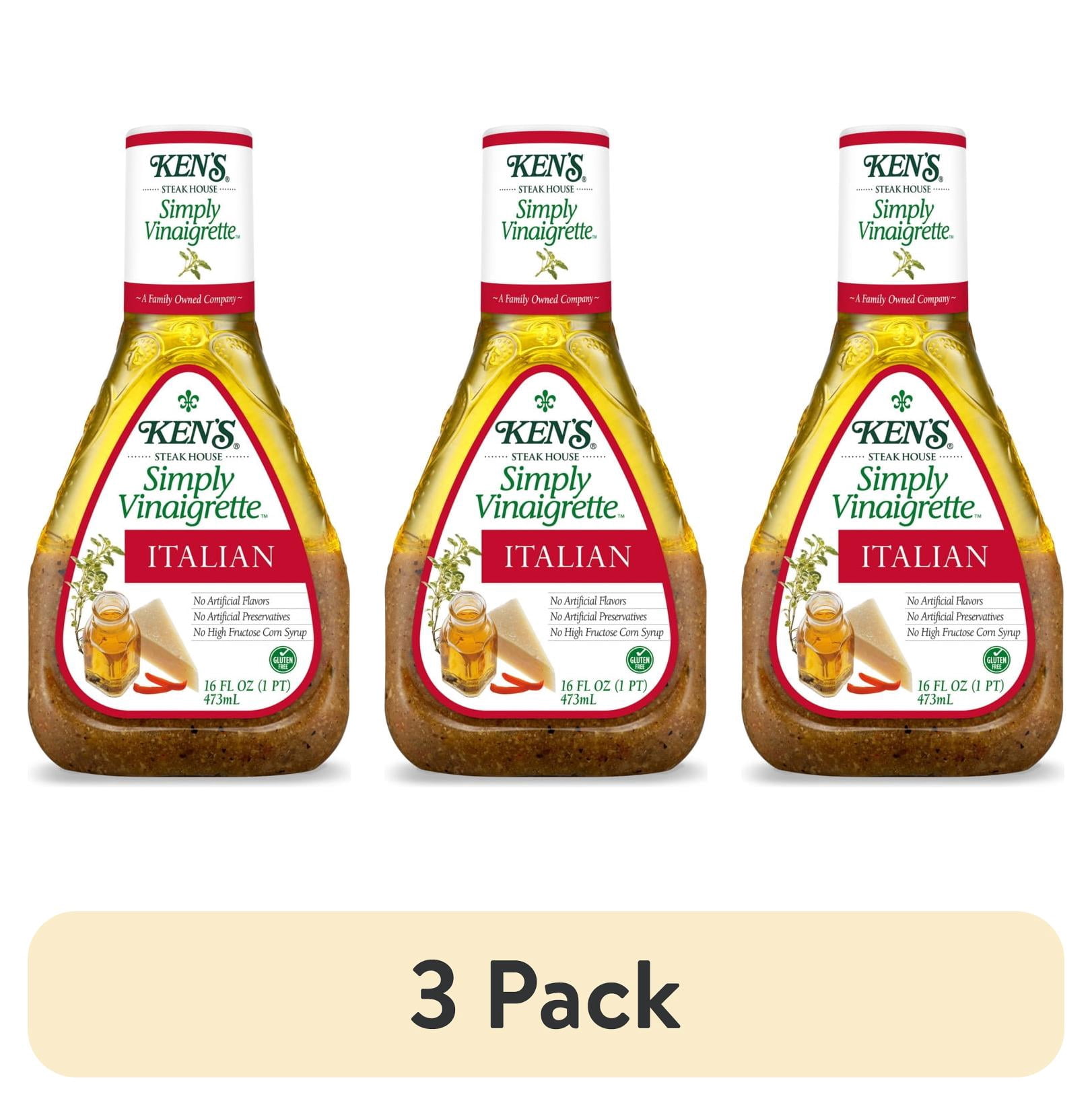 (3 pack) Ken's Steak House® Simply Vinaigrette Italian Salad Dressing 16 fl oz