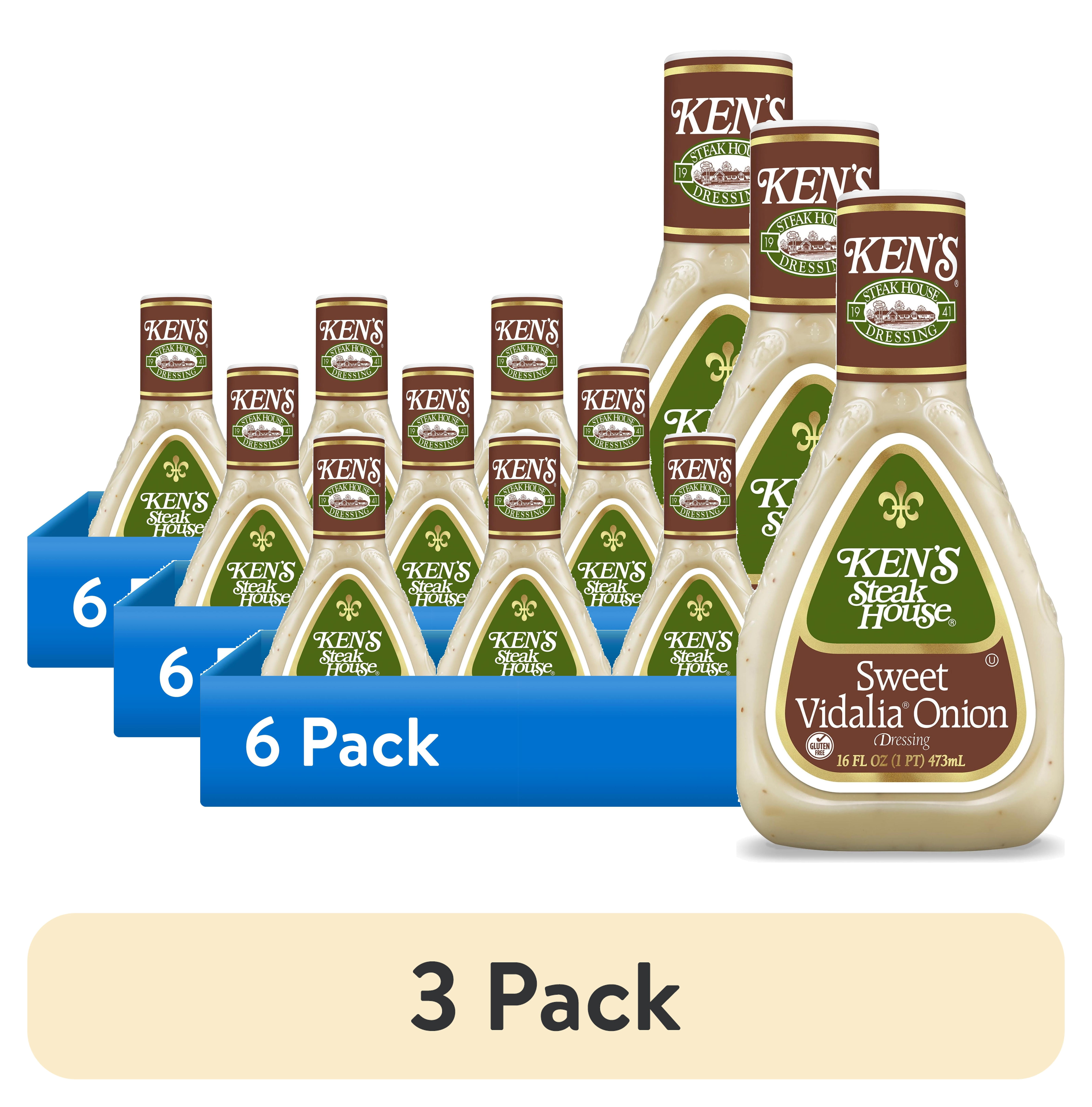 (3 pack) Ken's Steak House Sweet Vidalia Onion Dressing 16 fl oz