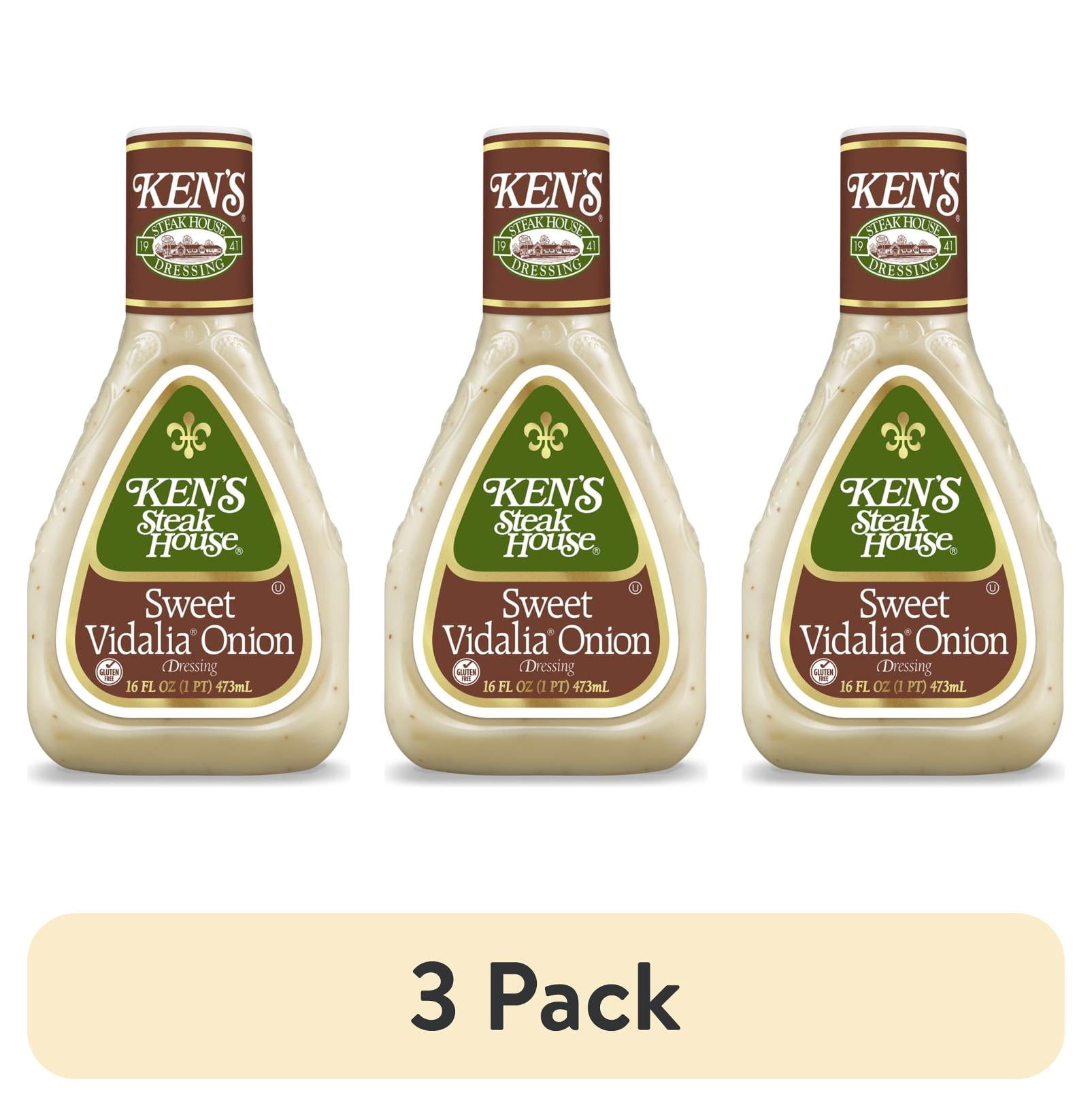 (3 pack) Ken's Steak House Sweet Vidalia Onion Dressing 16 fl oz