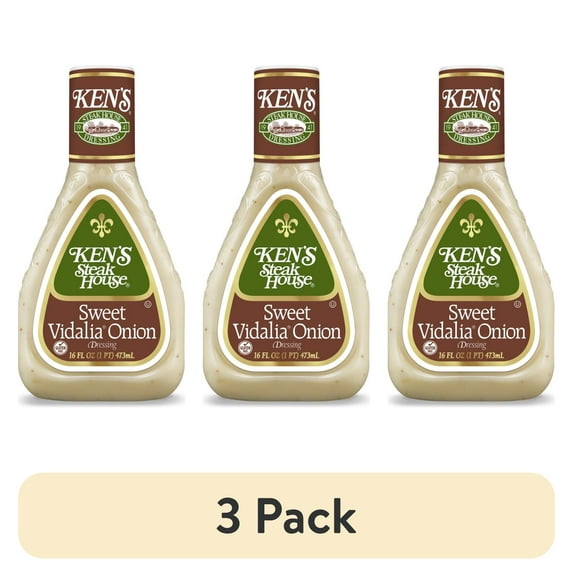 (3 pack) Ken's Steak House Sweet Vidalia Onion Dressing 16 fl oz