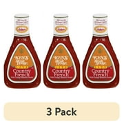 (3 pack) Ken's Steakhouse Lite Dressing, Country French with Orange Blossom Honey, 16 Fl Oz