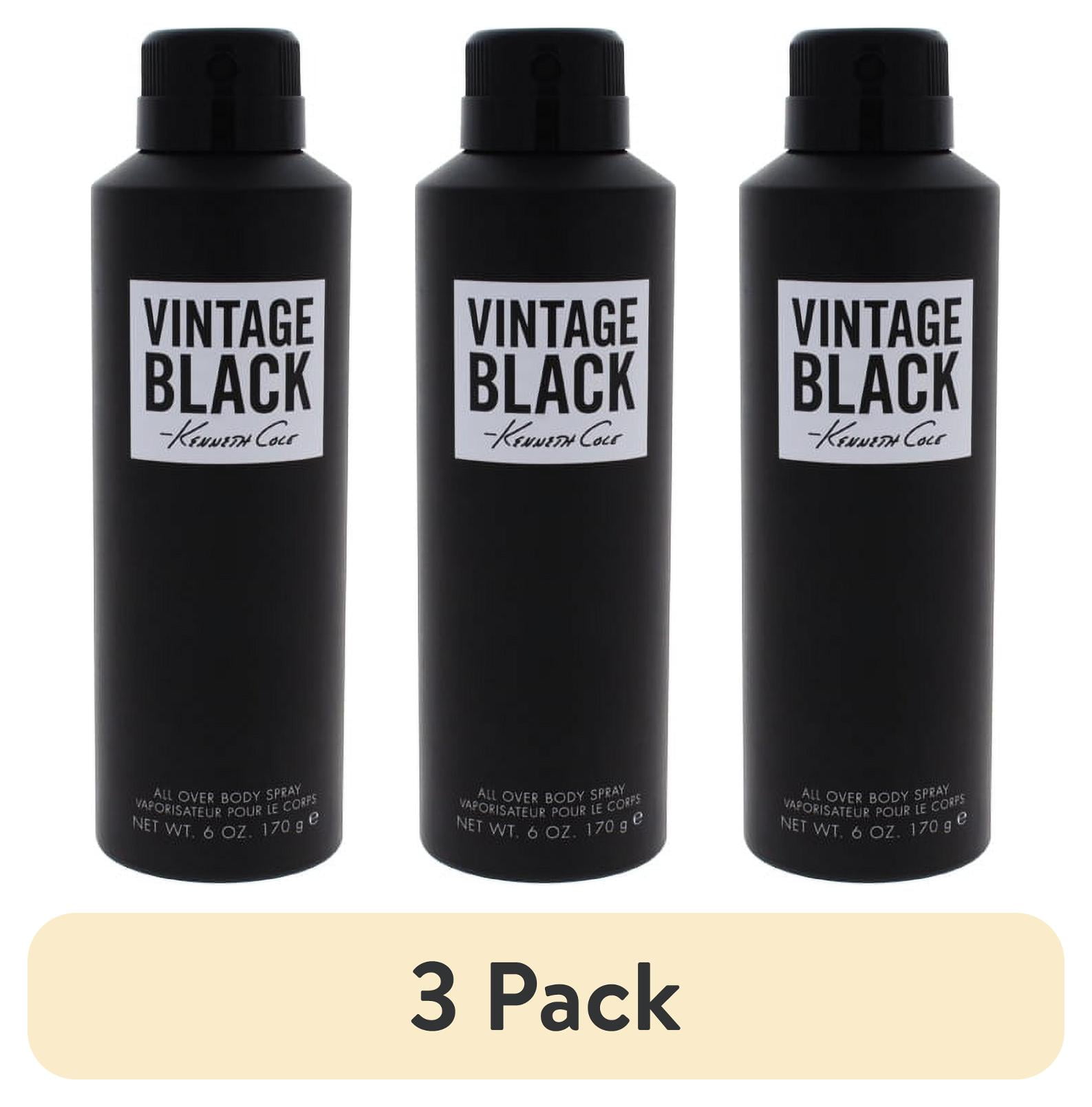 (3 pack) Kenneth Cole Vintage Black Body Spray for Men, 6 oz
