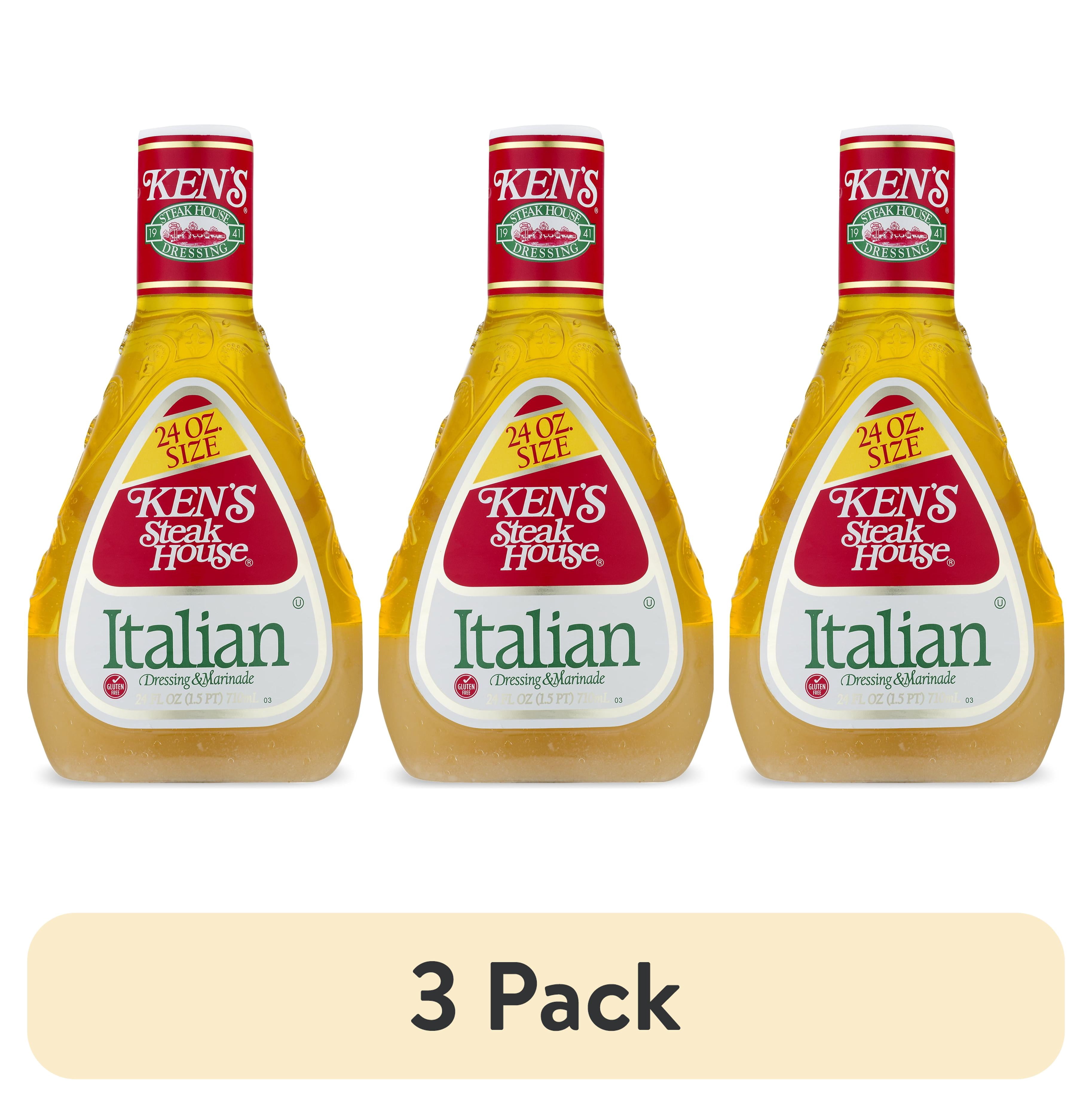 (3 pack) Kens Steak House Italian Salad Dressing & Marinade 24 fl oz