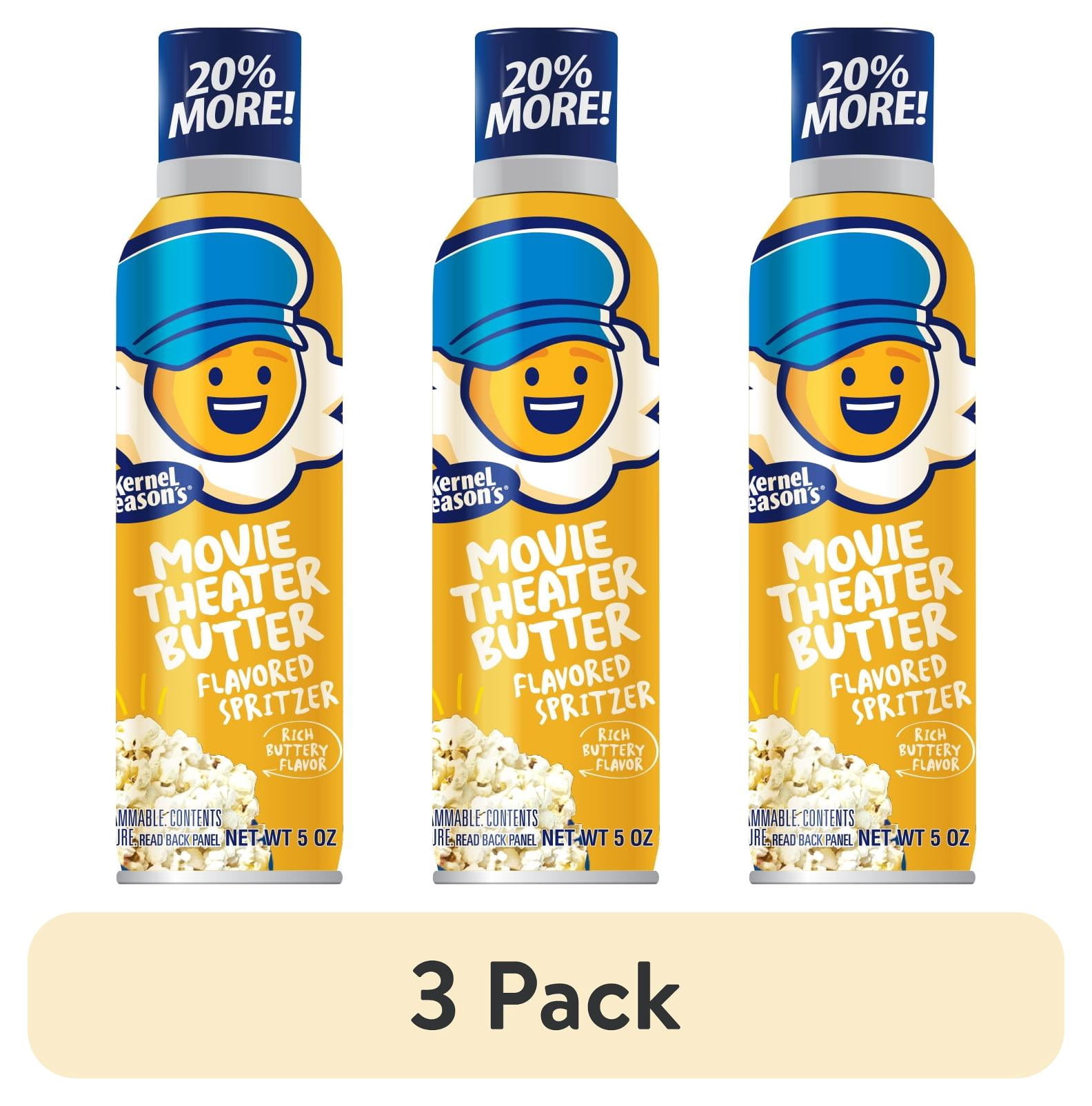 (3 pack) Kernel Season's Brand Movie Theater Butter Popcorn Topping Spritzer, 5 oz Bottle Spray