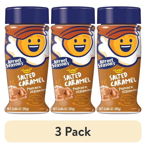 (3 pack) Kernel Season's Salted Caramel Popcorn Seasoning, Regular 2.85oz bottle