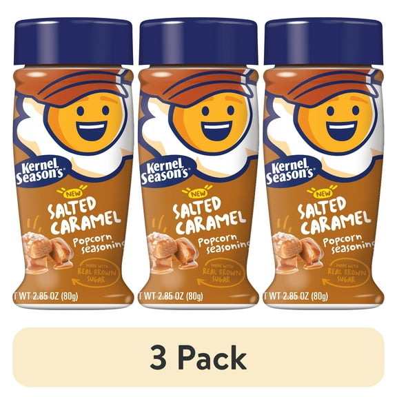 (3 pack) Kernel Season's Salted Caramel Popcorn Seasoning, Regular 2.85oz bottle