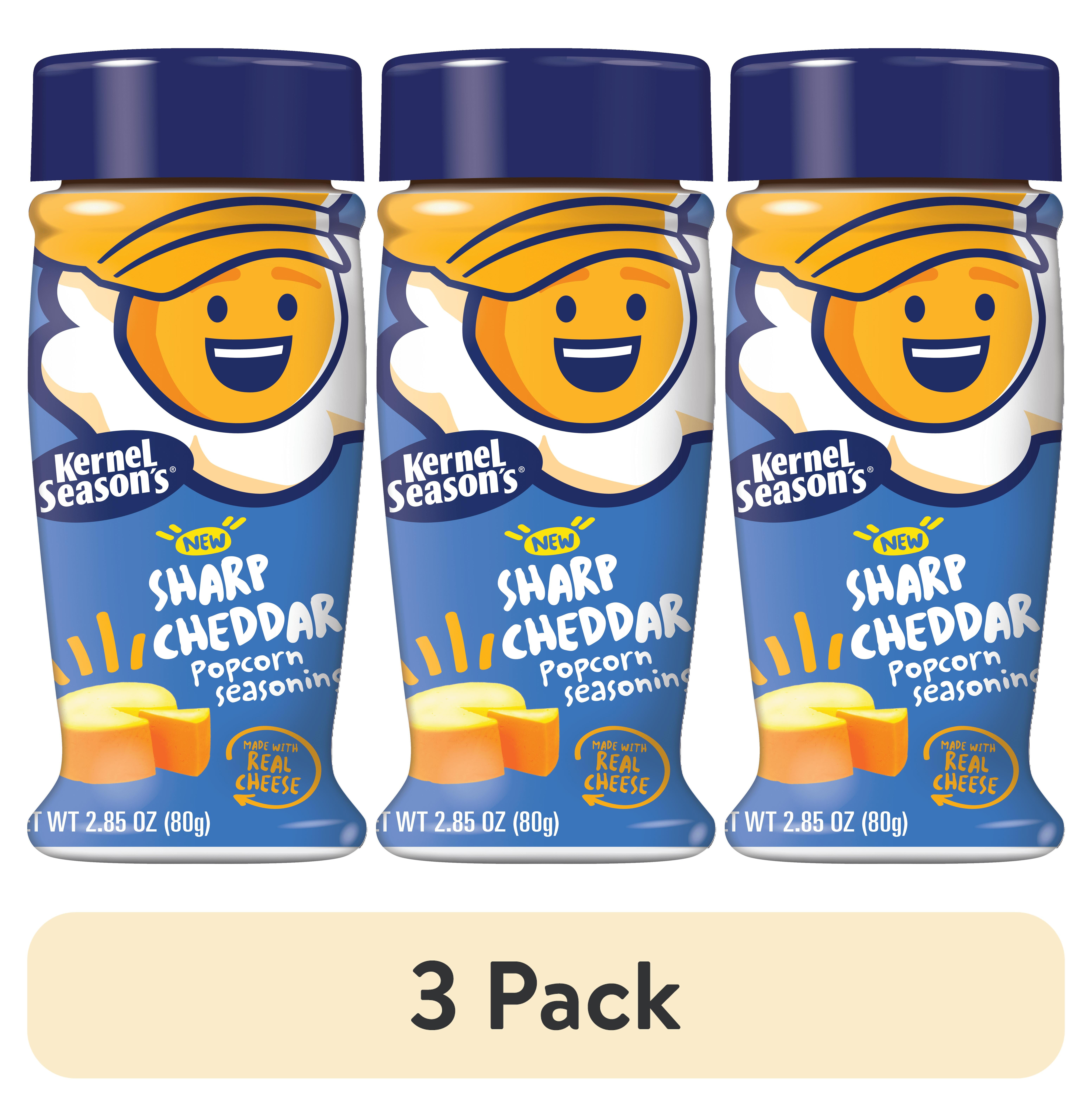 (3 pack) Kernel Season's Sharp Cheddar Popcorn Seasoning, 2.85 oz, Allergens Not Contained, Shelf-Stable