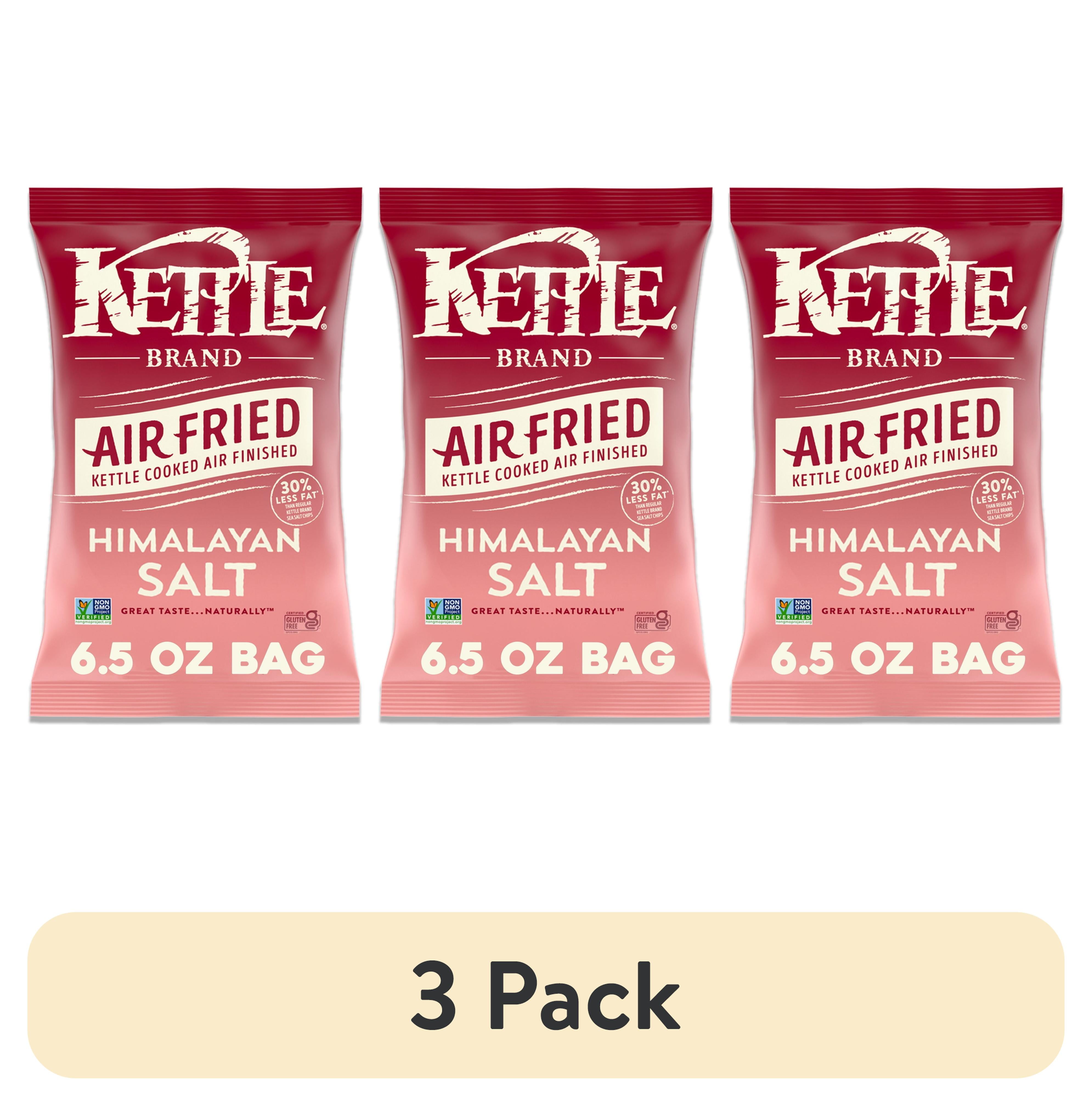 (3 pack) Kettle Brand Potato Chips, Air Fried Himalayan Salt Kettle Chips, 6.5 oz Bag