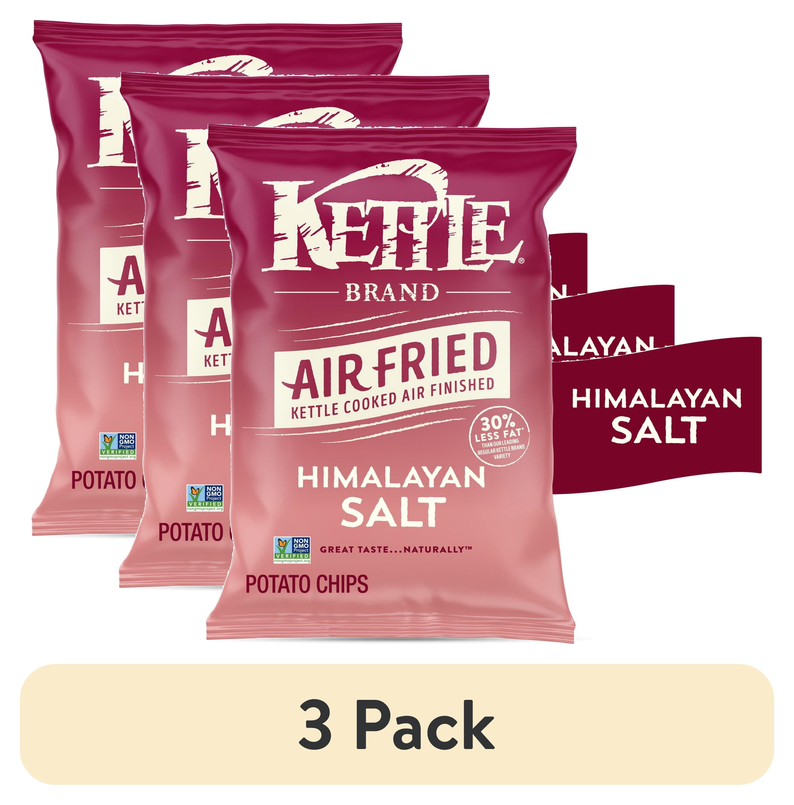 (3 pack) Kettle Brand Potato Chips, Air Fried Himalayan Salt Kettle Chips, 6.5 oz Bag