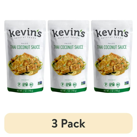 (3 pack) Kevin's Natural Foods Thai Coconut Sauce, 7 oz