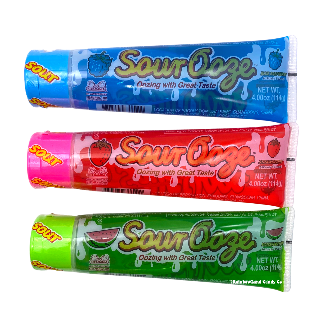 3 pack Kidsmania Ooze Tubes! Oozing Delicious Flavors Blue Raspberry