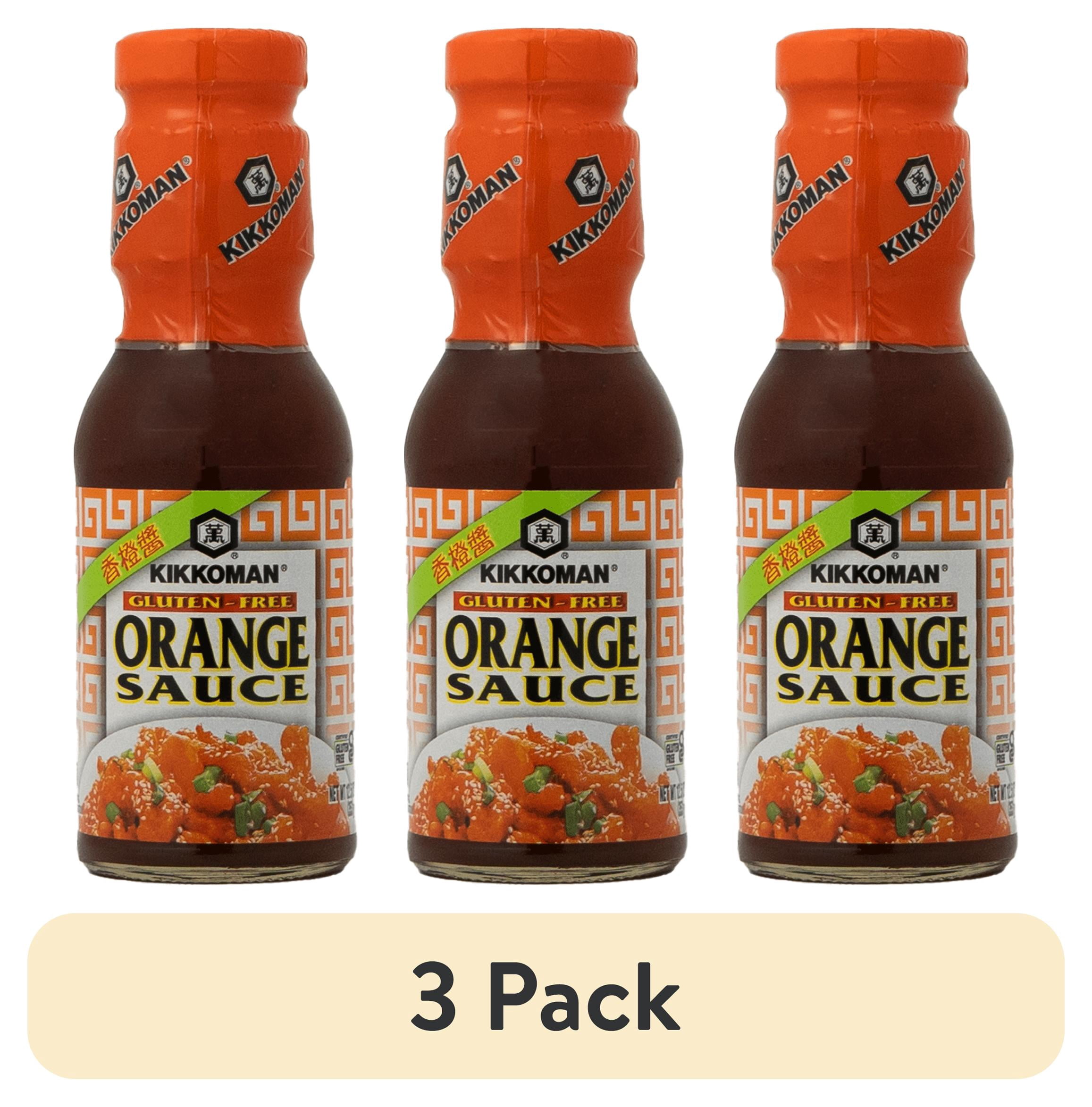 (3 pack) Kikkoman Gluten‑Free Orange Sauce, 12.5 oz Glass Bottle