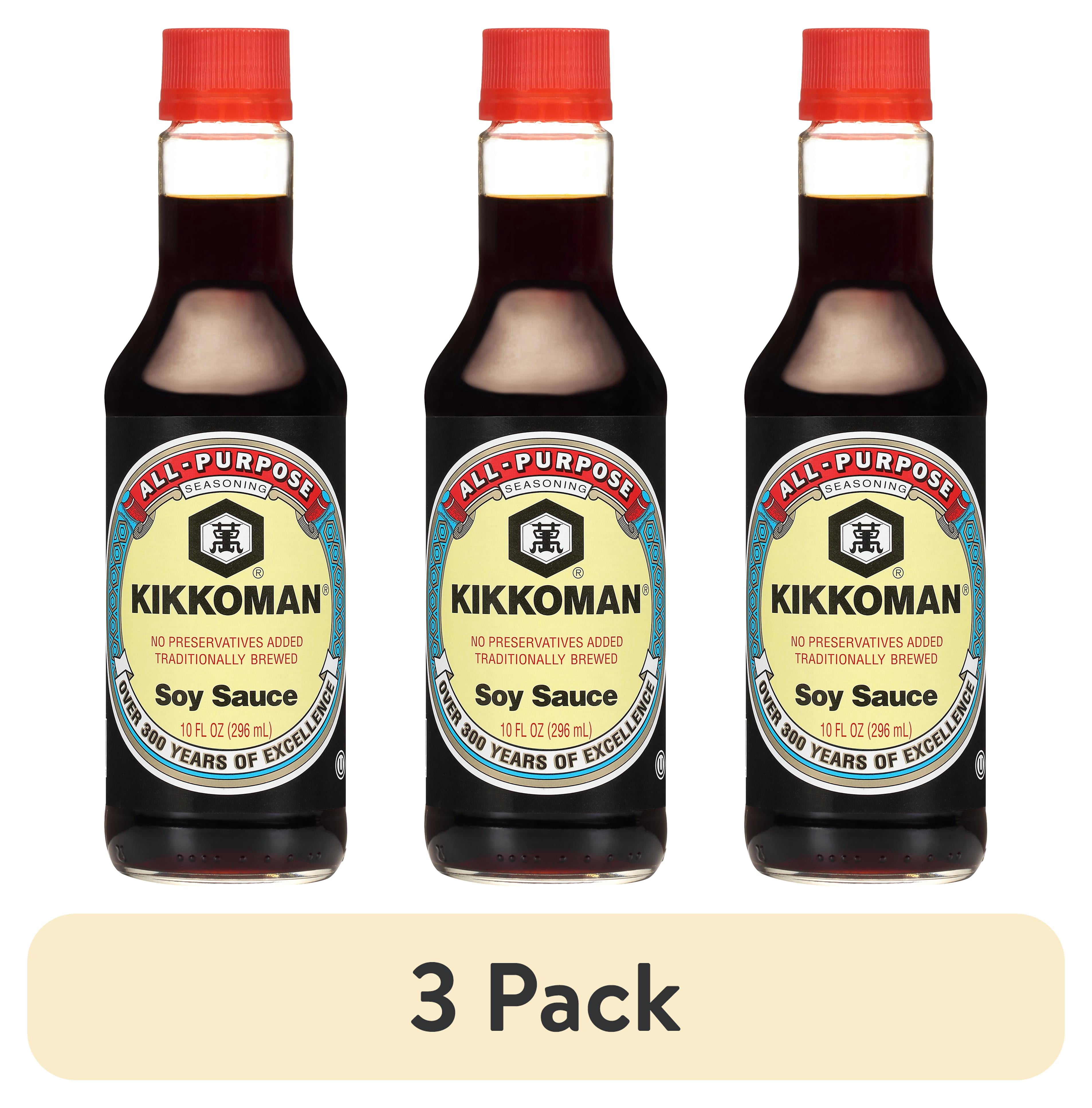 (3 pack) Kikkoman Soy Sauce, 10 oz Bottle