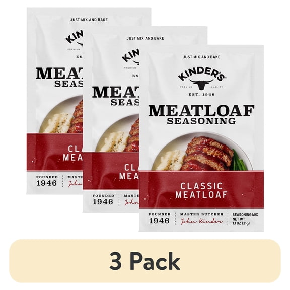 (3 pack) Kinder's Classic Meatloaf Seasoning Mix, 1.1 oz Packet