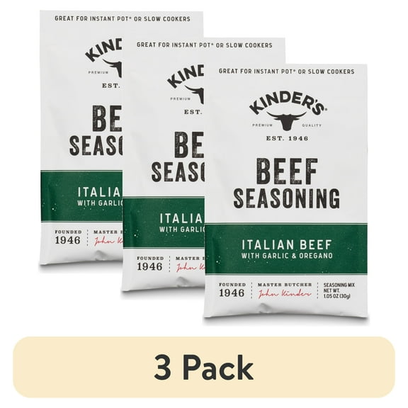 (3 pack) Kinder's Italian Beef Seasoning, 1.1 oz Packet