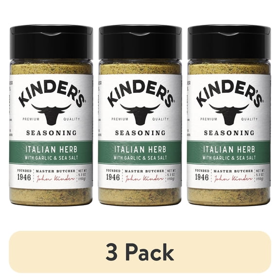 (3 pack) Kinder's Italian Herb Seasoning Blend with Sea Salt and Garlic, 5.3 oz