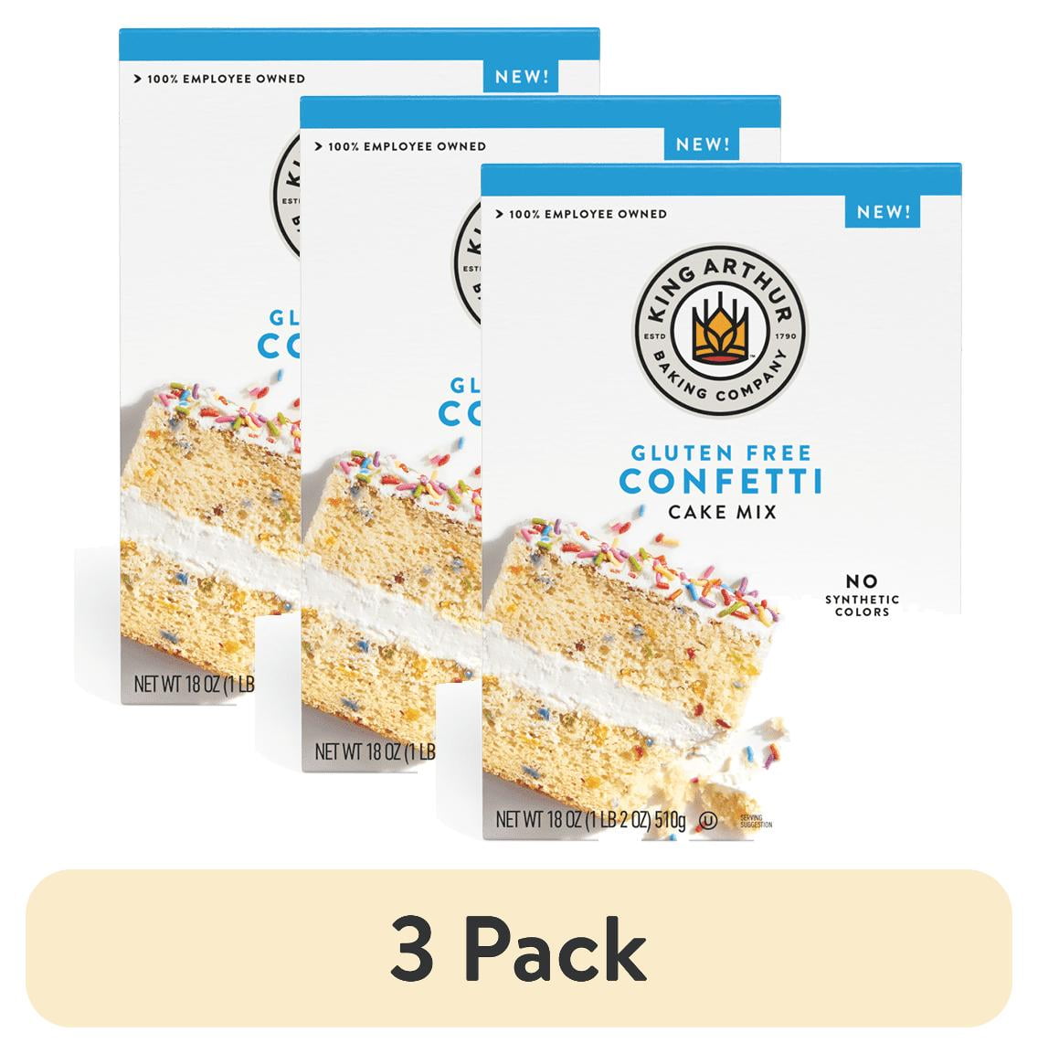 (3 pack) King Arthur Baking Company, Gluten-Free Confetti Cake Mix, 18 oz Box