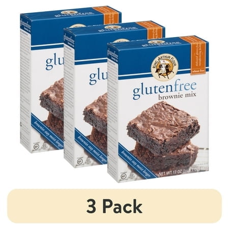 (3 pack) King Arthur Baking Company, Non-GMO Project Verified and Gluten Free Fudge Brownie Mix, 17 oz Box