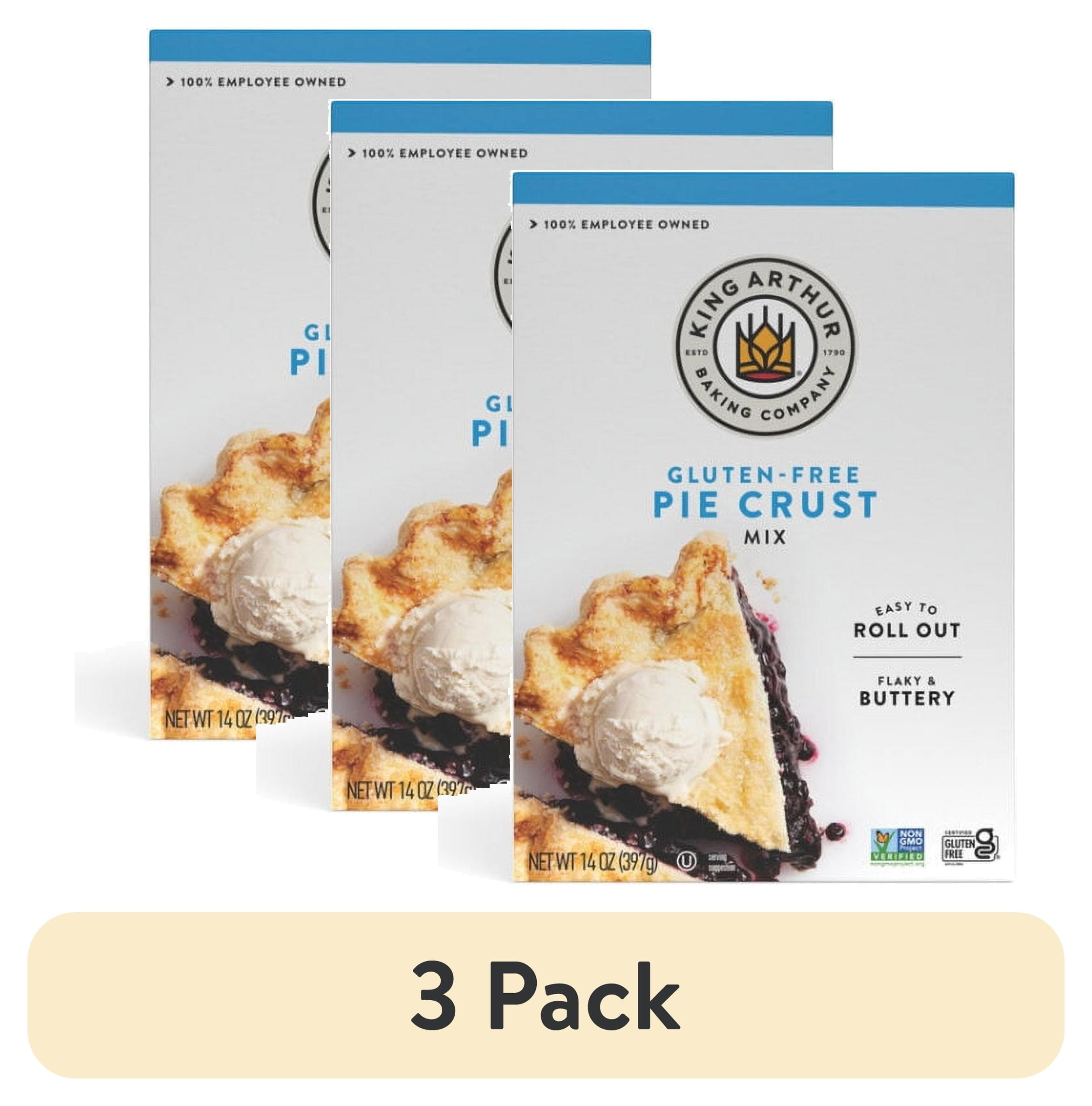 (3 pack) King Arthur Baking Company, Non-GMO Project Verified, Certified Gluten-Free Pie Crust Mix, 14 oz Box
