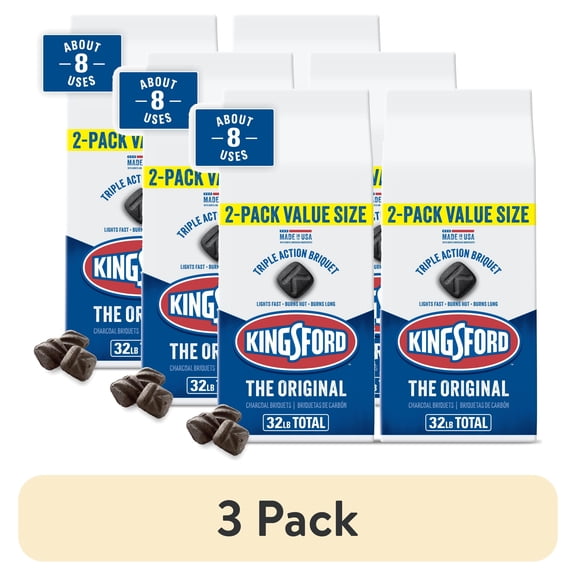 (3 pack) Kingsford Original Charcoal Briquettes, 16 lbs (2 Pack)