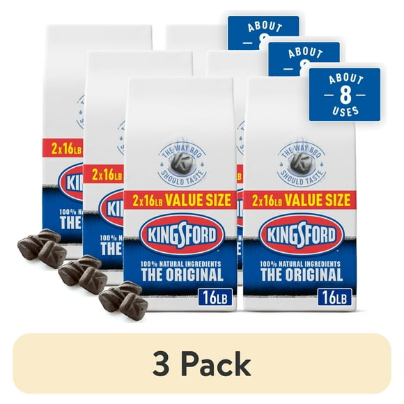 (3 pack) Kingsford Original Charcoal Briquettes, 16 lbs, 2 Pack