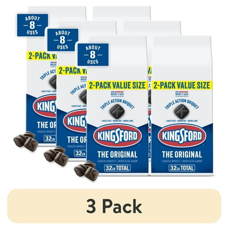 (3 pack) Kingsford Original Charcoal Briquettes, 16 lbs Each, 2 Pack