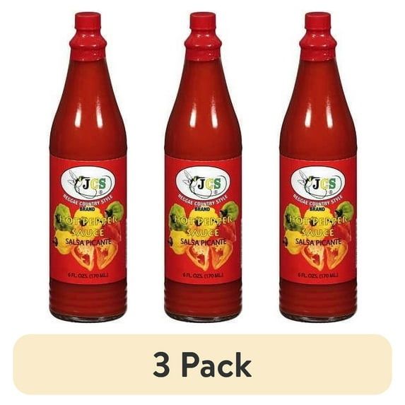 (3 pack) Kingston Miami Trading JCS Hot Pepper Sauce, 6 oz