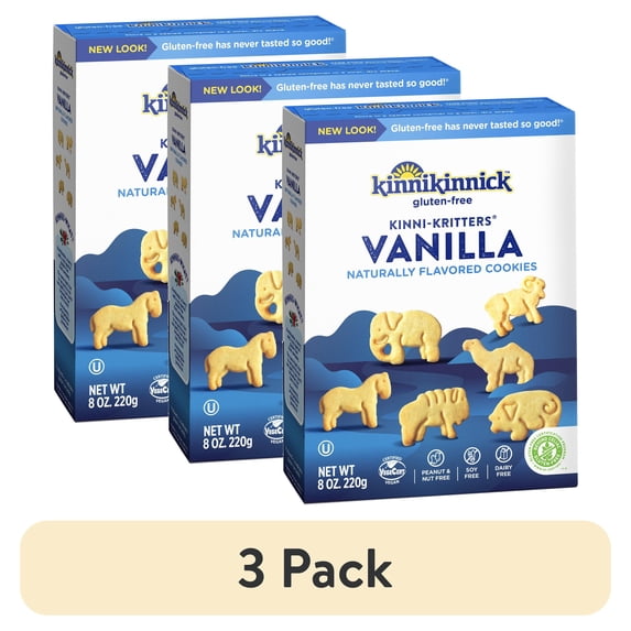 (3 pack) Kinnikinnick Foods KinniKritters Animal Cookies, Gluten Free, Wheat Free, Dairy Free, 8 Ounce Box