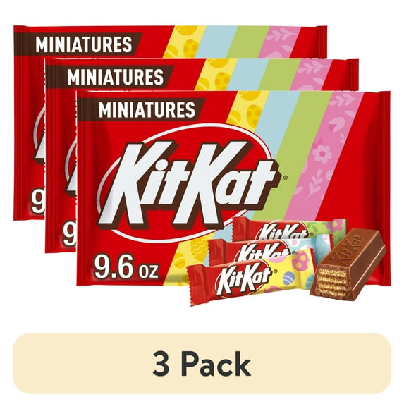 (3 pack) KIT KAT® Miniatures Milk Chocolate Wafer, Easter Candy Bag, 9.6 oz