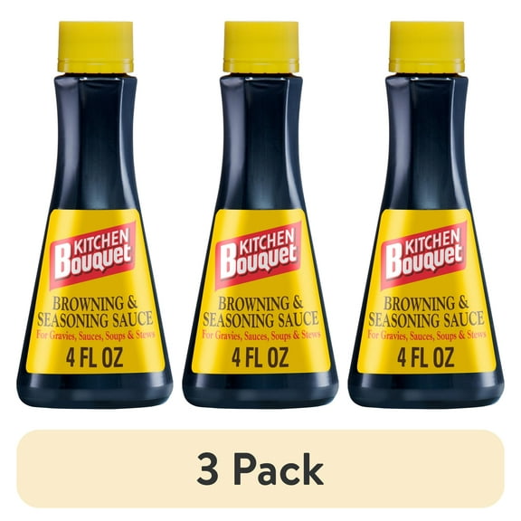(3 pack) Kitchen Bouquet Browning and Seasoning Sauce, 4 fl oz
