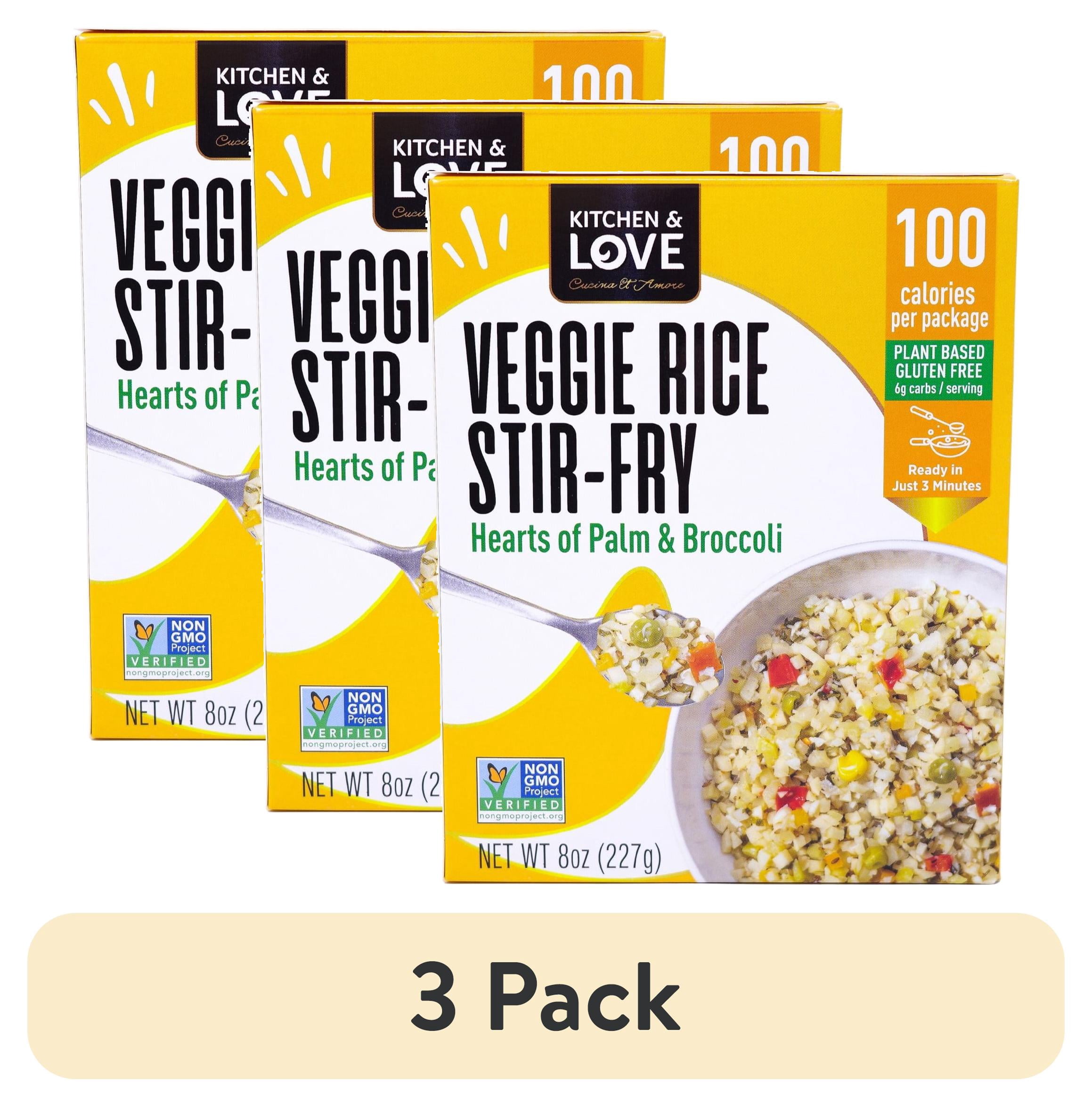 (3 pack) Kitchen & Love, Hearts of Palm Veggie Rice Stir Fry, 8oz