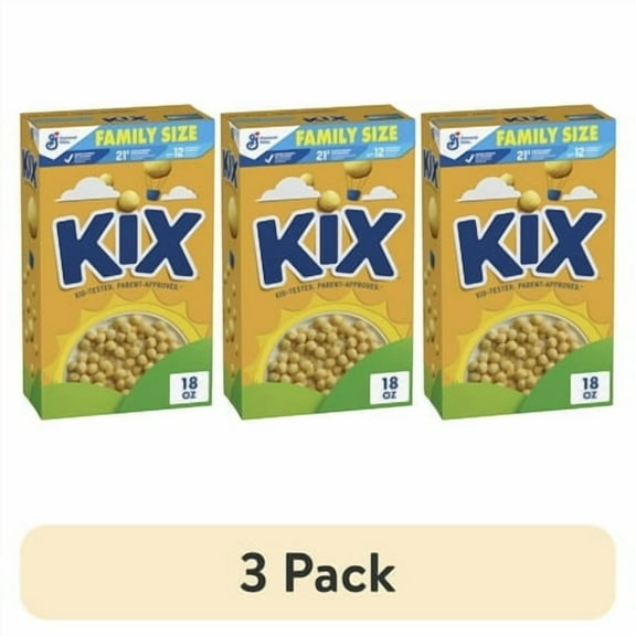 Kix Whole Grain Breakfast Cereal, Crispy Corn Cereal Puffs, Family Size, 18 oz