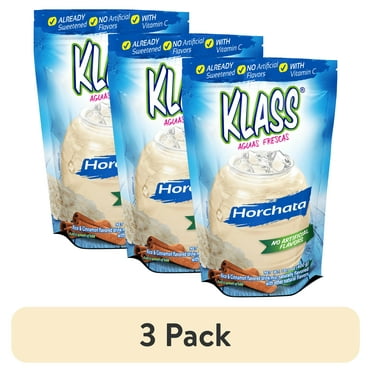 (3 pack) Klass Aguas Frescas Horchata, with Vitamin C, Multiserve, Powdered Drink Mix, 14.1oz