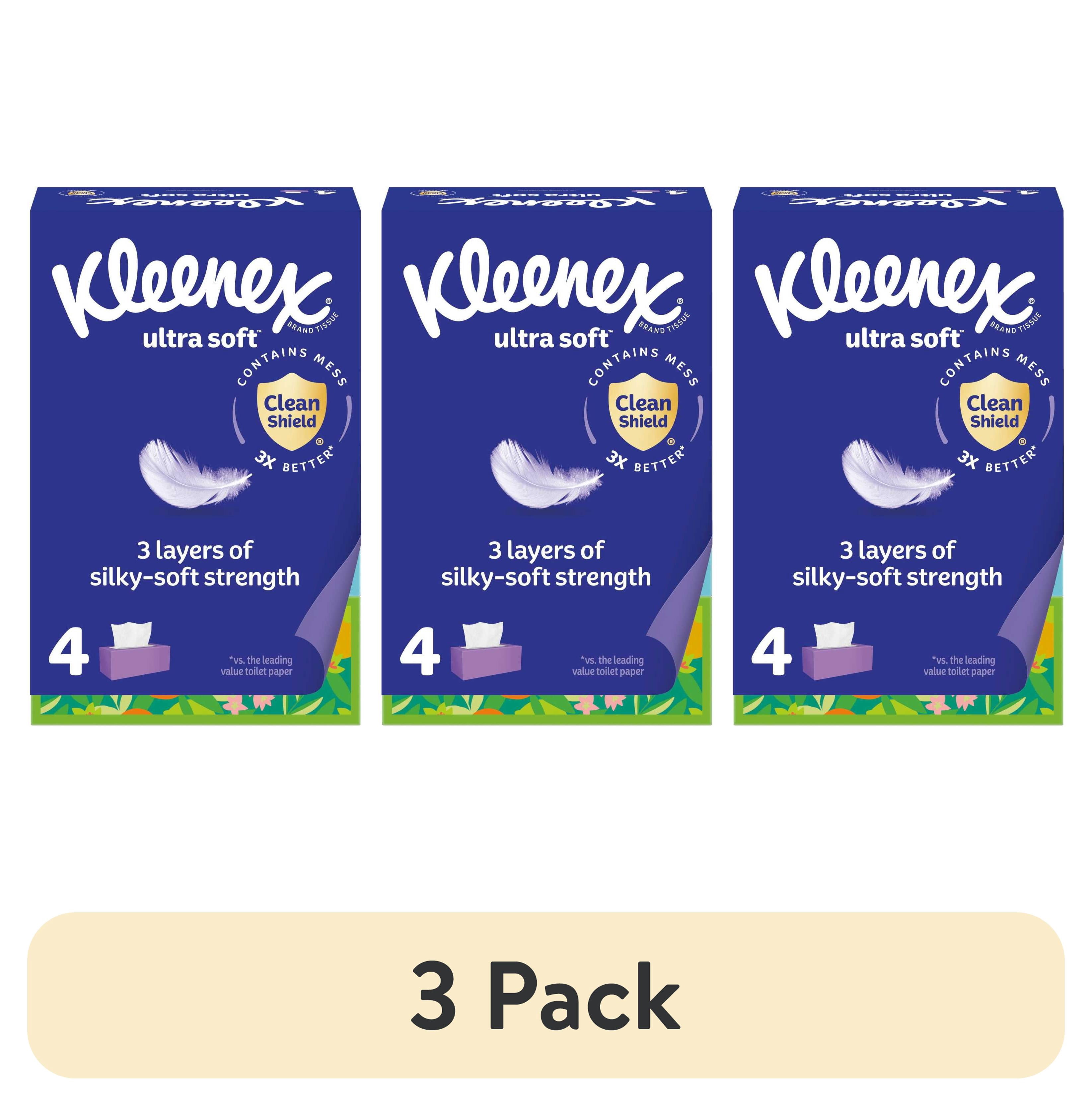 Scotties Tissue Kleenex Ultra Soft Facial Tissues, 4 Flat Boxes, 120 ...