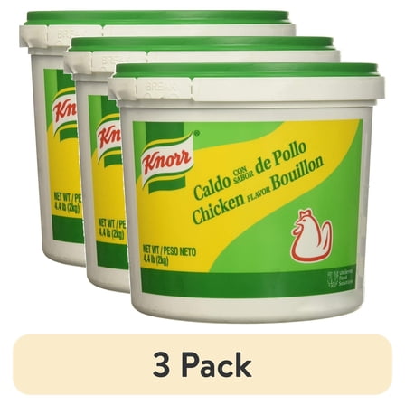 (3 pack) Knorr Professional Caldo de Pollo, Shelf Stable Chicken Flavor Granulated Bouillon, 4.4 pounds