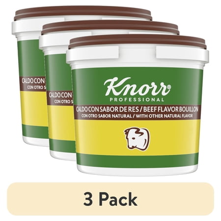 (3 pack) Knorr Professional Caldo de Res, Shelf Stable Beef Flavor Granulated Bouillon, 4.4 pounds