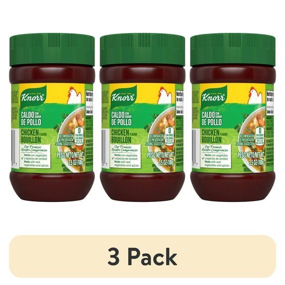 (3 pack) Knorr Granulated Chicken Flavor Bouillon Ground, 3.5 oz Jar