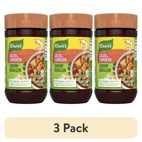(3 pack) Knorr Granulated Shrimp Flavor Bouillon Powder, 7.9 oz Jar