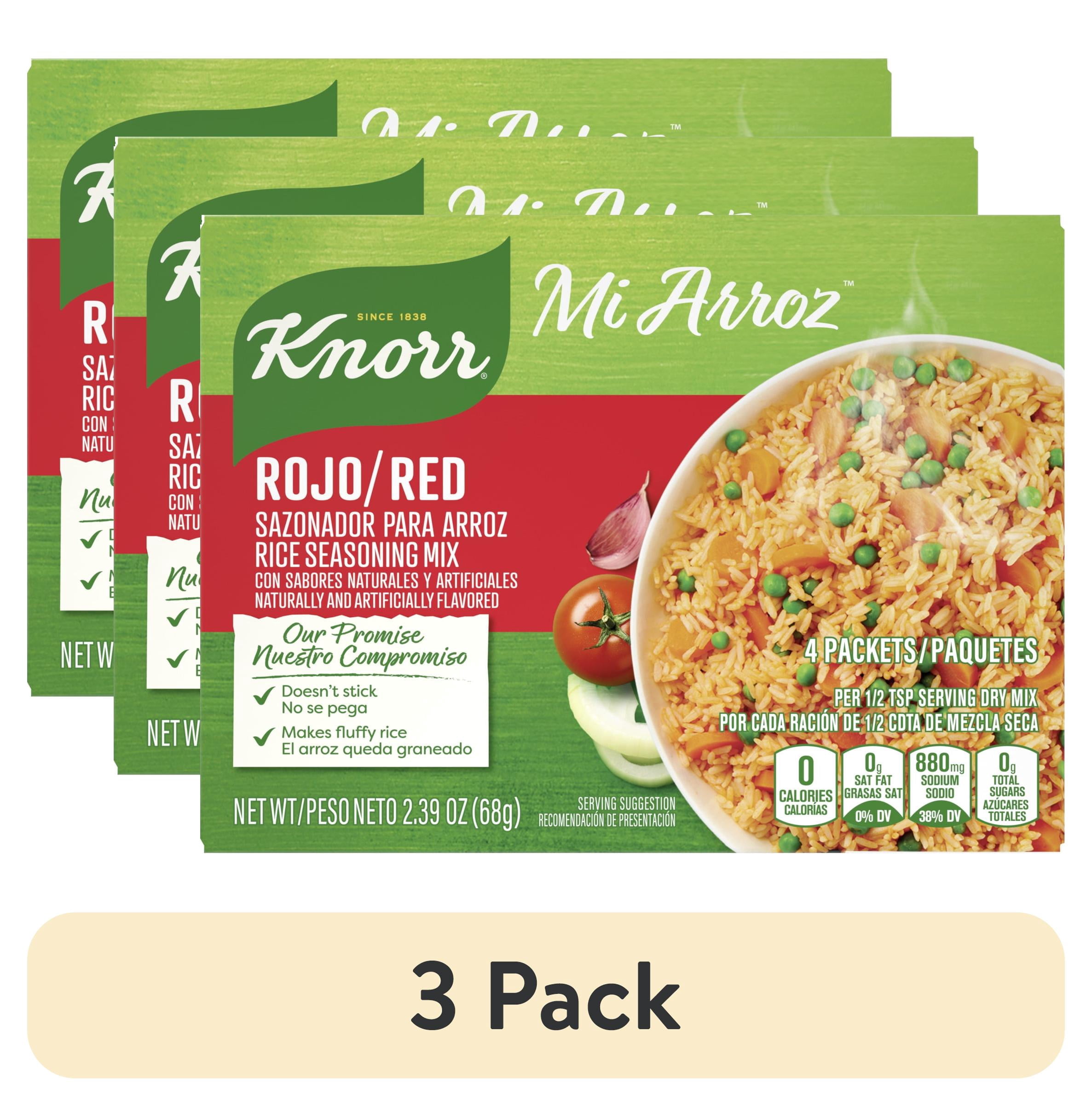 (3 pack) Knorr Rojo Red Rice Seasoning Mix, 2.39 oz 4 Count
