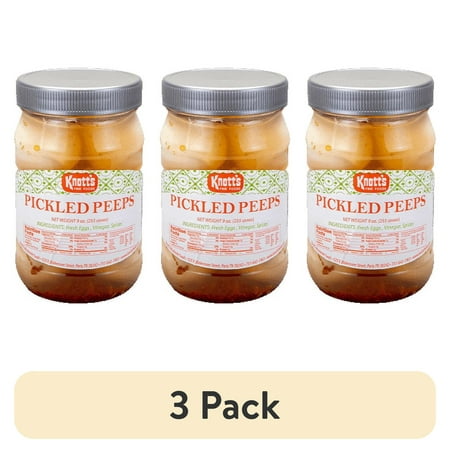 (3 pack) Knotts Foods Brand Pickled Eggs, Refrigerated, Plastic Container