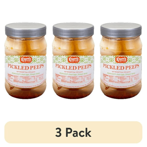 (3 pack) Knotts Foods Brand Pickled Eggs, Refrigerated, Plastic Container