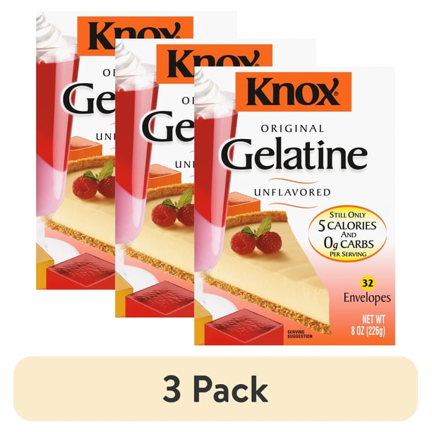 3 pack) Knox Original Unflavored Gelatin, 32 ct Packets - Walmart.com