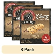 (3 pack) Kodiak Chocolate Chip Chewy Protein Granola Bars, 1.23 oz, 5 Count