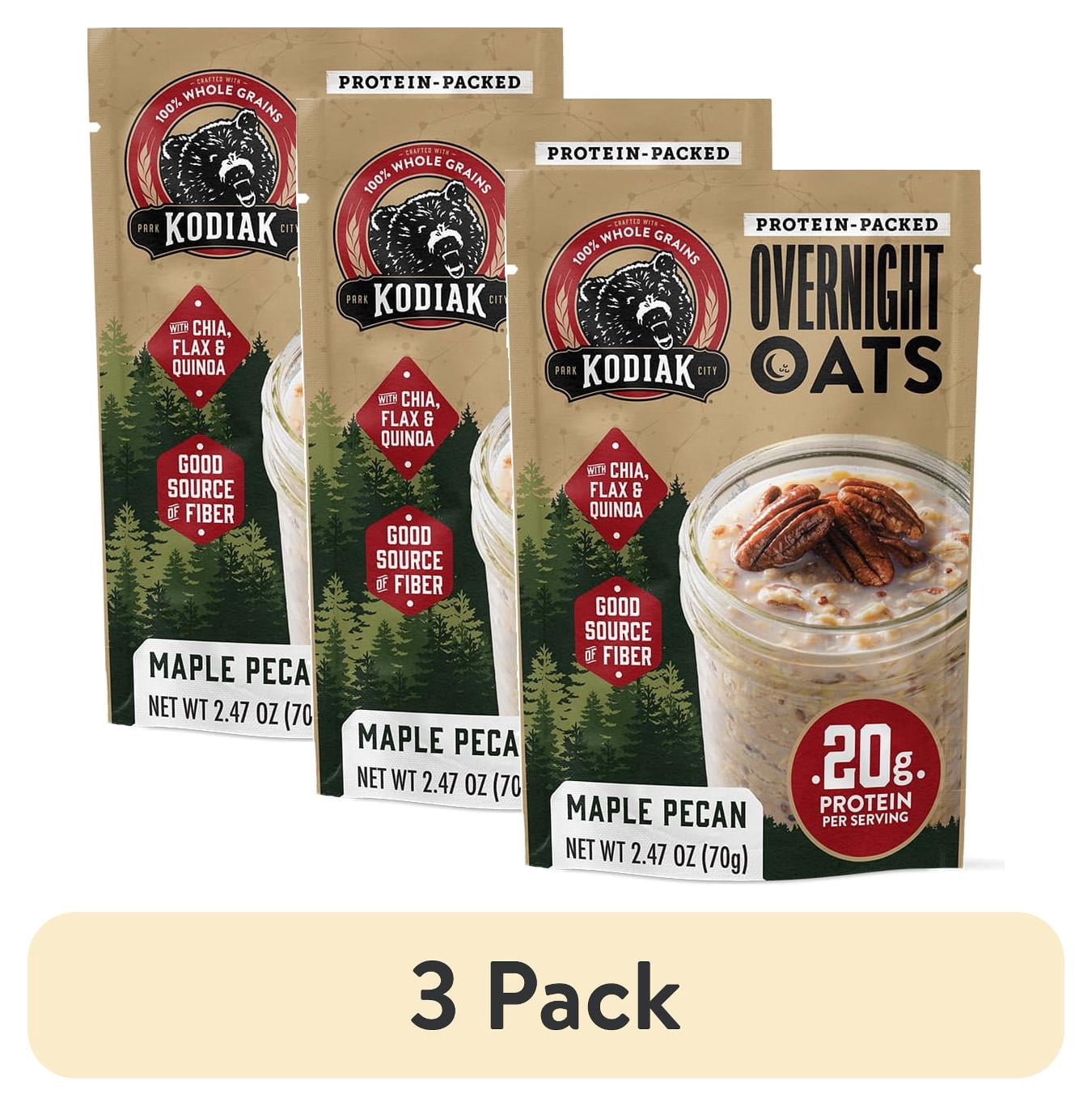 (3 pack) Kodiak Maple Pecan Protein-Packed Overnight Oats, 2.47 oz