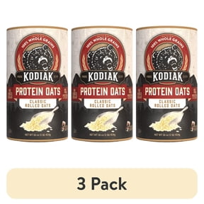 (3 pack) Kodiak Protein-Packed Classic Rolled Oats, 16 oz Canister