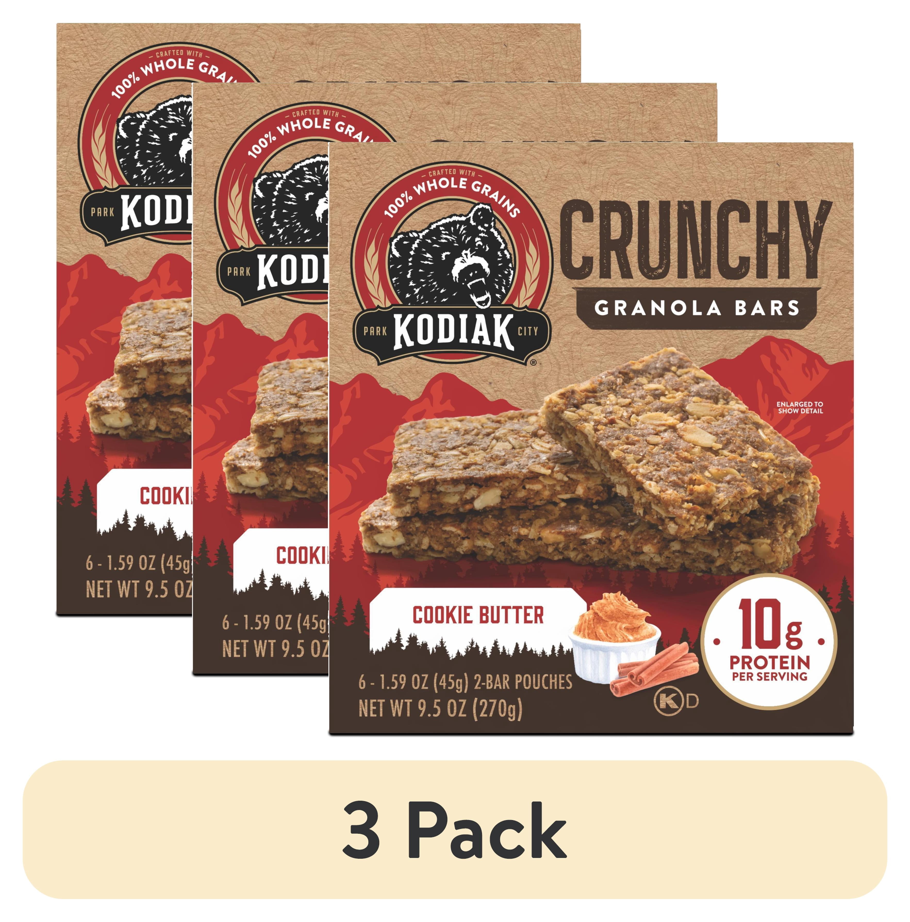 (3 pack) Kodiak Protein-Packed Cookie Butter Crunchy Granola Bars, 1.59 oz, 6 Count, Shelf-Stable